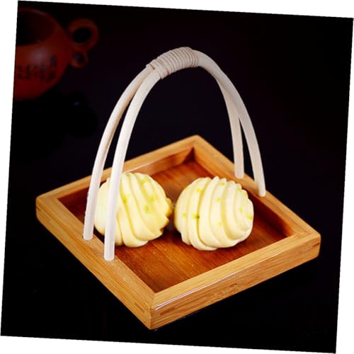 Plato para sushi de bambú con asa estilo japonés miniatura 5