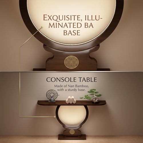 Mesa de entrada de bambú detrás del sofá mueble auxiliar de 80cm con cajones 7