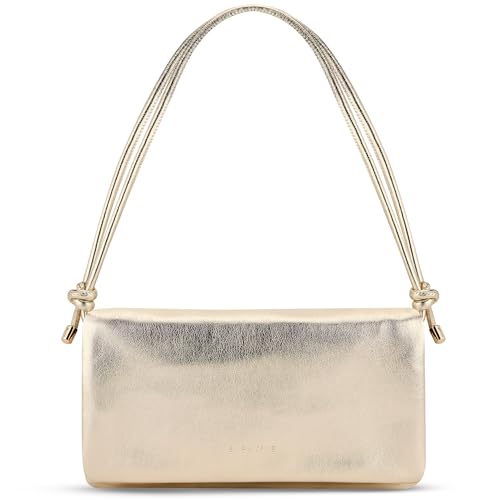 Expatrié Umhängetasche Damen Gold - Juliette - Stylische Clutch für Hochzeit Party & Freizeit - 2 in 1 Kleine Handtasche - Crossbody Bag für Frauen - Längenverstellbarer Schultergurt