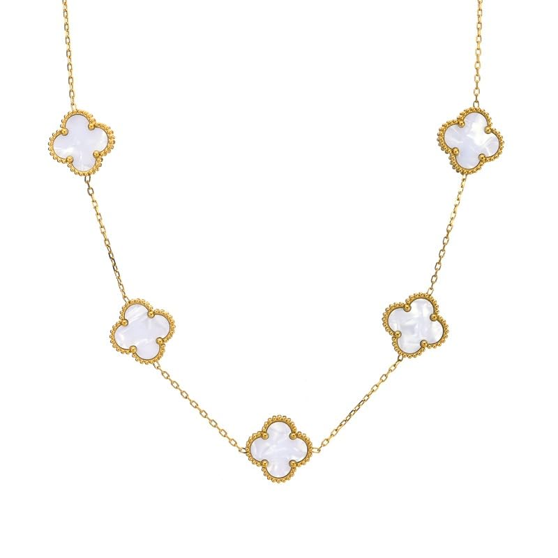 meenaz Clover Necklace for Women Girls | Pendant Neck Chain For Women | Modern Design | Stylish Accessories | Aesthetic Jewellery | Diwali Birthday Anniversary Gift Everyday Jewelry Pendant Neck Chain-picture-49