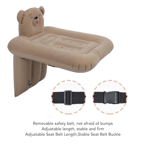 Lit de voiture gonflable ours avec ceinture de sécurité détachable pour enfant