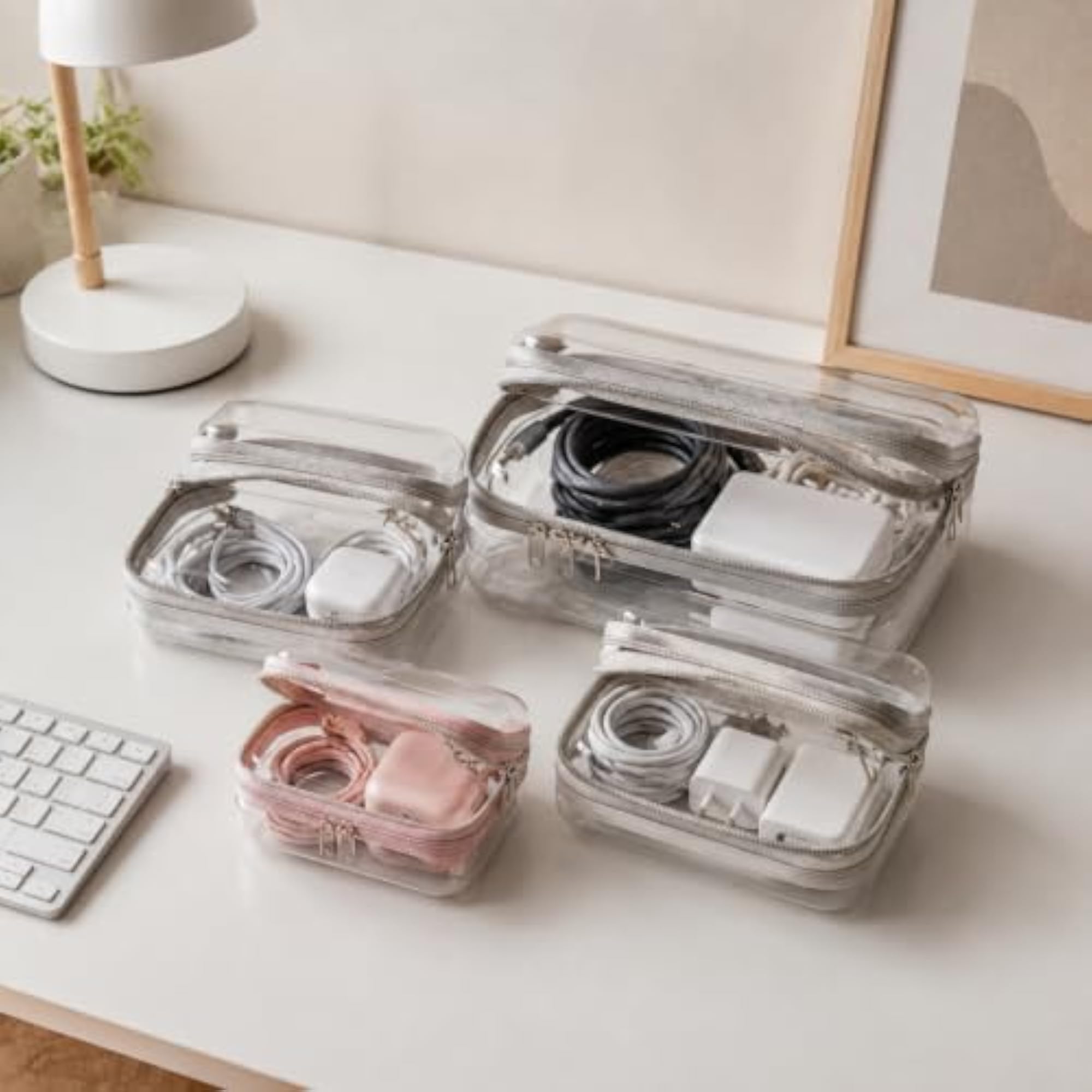 PET Transparent Travel Storage Bags, Set of Four
