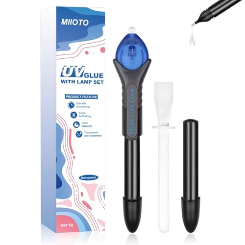 Miioto Pegamento UV con Lámpara y Líquido de Reposición