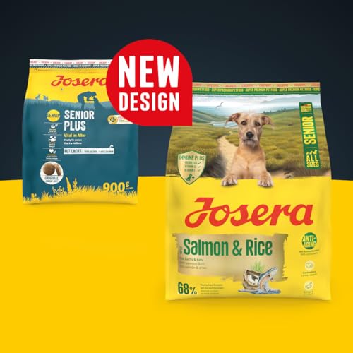 JOSERA Senior mit Lachs & Reis (1 x 3 kg) | Premium Trockenfutter für ältere Hunde Aller Rassen | fettreduziert | Mit Omega 3 & L-Carnitin | Immune Plus für EIN intaktes Immunsystem | 1er Pack