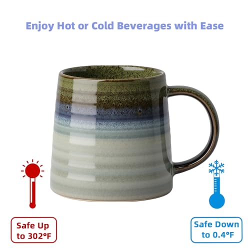 Taza de cerámica grande de 16 oz con asa y base ancha miniatura 7