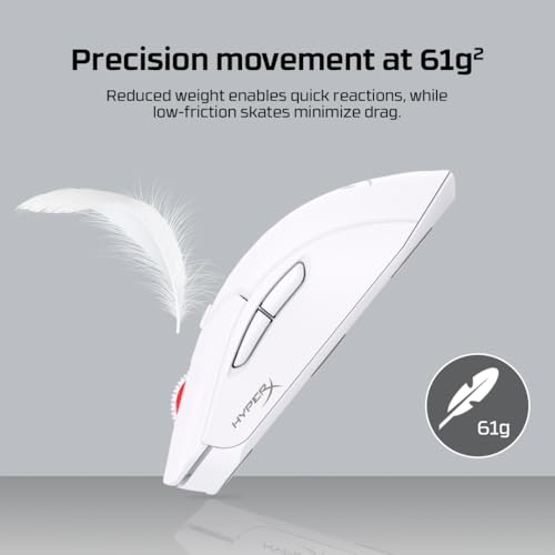 Image of HyperX Pulsefire Haste 2 - Wireless Gaming Mouse- Ultra Lightweight, 61g, 100 Hour Battery Life, Dual Wireless Connectivity, Precision Sensor - White