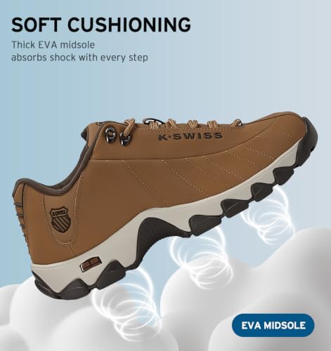 Image of K-Swiss Men's ST329 CMF Sneaker, Wide Tennis Walking Shoes Leather Upper