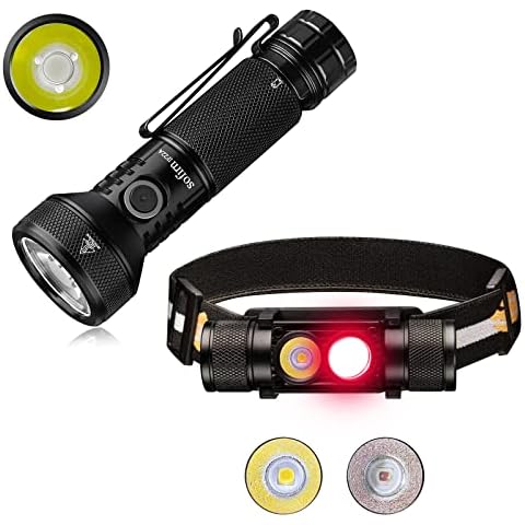 77outdoor Sofirn IF22A Long Throw Rechargeable Flashlight & D25LR Red White Dual Light Headlamp for Emergencies, Hunting, Camping Cover
