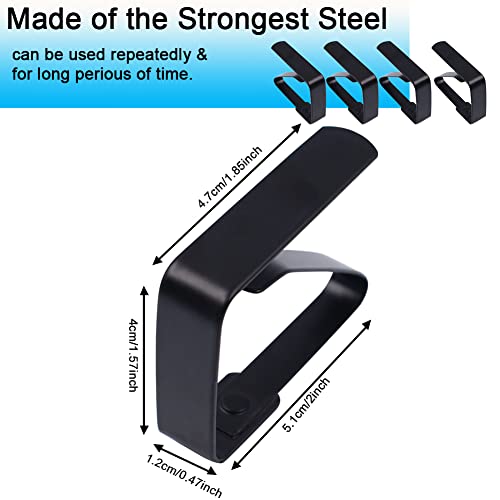 Jaxbo 4 Pieces Tablecloth Clips, Tablecloth Holders, Stainless Steel Table Cover Clamps, Suitable For Parties, Picnics, Restaurants & Weddings (Black) #TOP1
