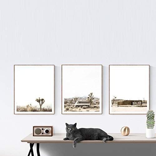 Affiche bus désert californien toile milieu du siècle 50x70cm x3
