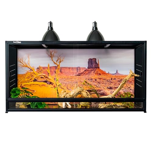 Reptile Tank 44''x20''x20'' ToxiRium Large PVC Reptile Enclosure 76 Gallons for Bearded Dragon Gecko Lizard Snake, Wide Lounge Vivarium Area with Sliding Doors Lock