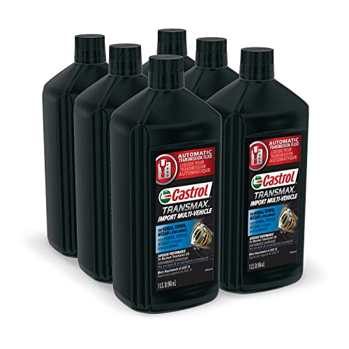 Image of Castrol 06814-6PK Transmax Import Multi-Vehicle Automatic Transmission Fluid - 1 Quart, (Pack of 6)