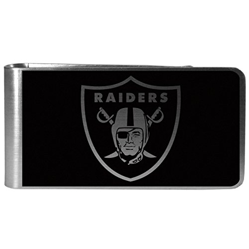 NFL Siskiyou Sports Mens Las Vegas Raiders Black and Steel Money Clip One Size Black