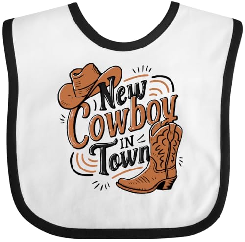 inktastic I'm a New Cowboy in Town Baby Bib