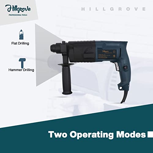 Image of Hillgrove HGCM999M3 All Purpose 20mm Hammer Impact Drill Machine Forward /Reverse Rotation with 3 Bits for Making Holes in Metal /Wood /Concrete Hammer Drill (20 mm Chuck Size, 750 W)