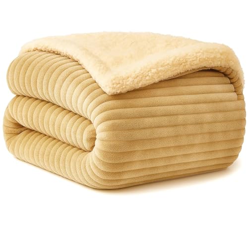 Image of VAS COLLECTIONS Ultra Soft Baby Blanket | Flannel + Sherpa | 2-Layer All-Season AC Sheet for Newborns (0-24 M) - Beige