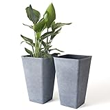 La Jolie Muse Tall Planters 20 Inch, Flower Pot Pack 2, Patio Deck Indoor Outdoor Garden Tree...