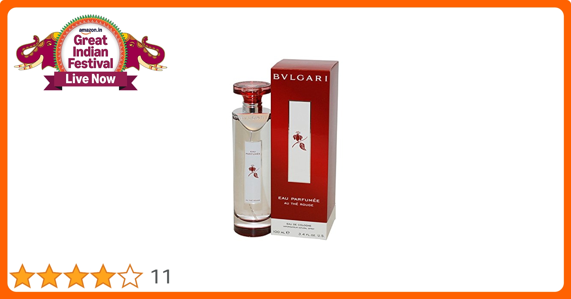 BVLGARI Eau Parfumée 100ml 赤 EAU PARFUMEE AU THE ROUGE BY BVLGARI 100ML EDC CLASSIC SPRAY