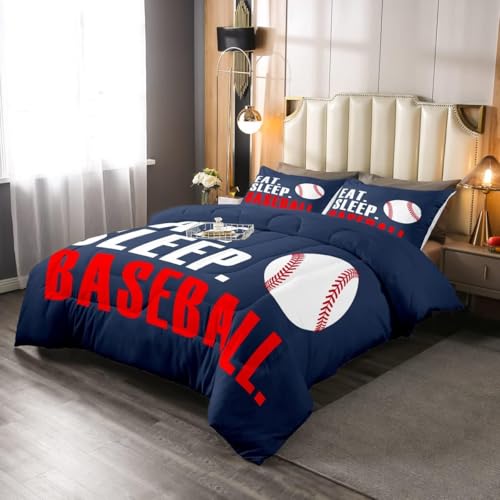 Image of Feelyou Baseball Bedding Set Toddler Size 3Pcs for Boys Girls Women Men