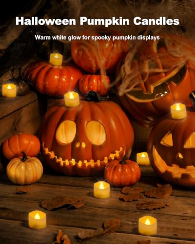Image of Homemory 100-Pack Flameless Tea Lights Candles Battery Operated, 200+ Hours | Flickering LED Tealights for Weddings, Memorial Services, Candlelight Vigils, Event Venues, Christmas Displays and Banquets