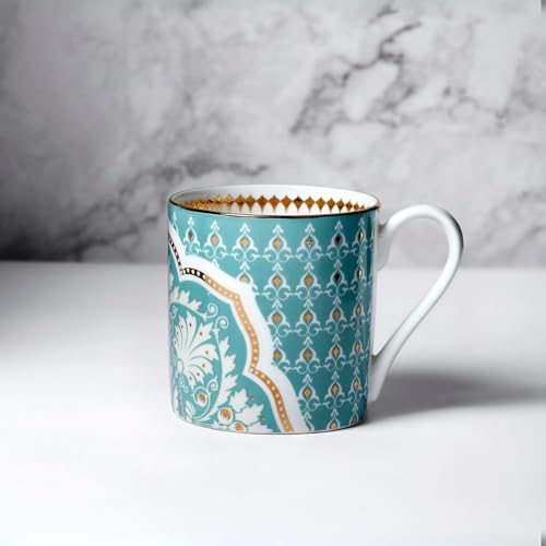 Image of India Circus Fine Bone China Coffee Mug Set of 6-220 Ml Each | Accented with 22 Carat Gold (6 Pcs)(LE12), Tea Cup Set of 6, Mugs for Coffee, Cups Set, Ideal for Gifting, Perfect for Home & Office