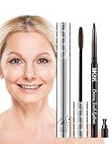 Jutqut 2PCS Mascara for Older Women 60 Plus and Eye Liner Pencils Makeup Set, Mascara Volume and Length Waterproof, Hypoallergenic for Sensitive Eyes, Smudge Proof Long Lasting # Brown