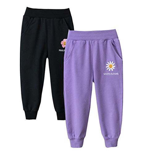 Image of HILEELANG Toddler Boy Sweatpants Kids Sport Jogger Cotton Casual Active Playwear Sweats Pants 2-Pack