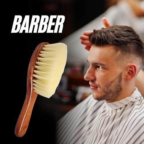 Image of MF Hair Wood Duster Cleaning Brush Soft Beard Brush with Wooden Handle for Barber Hair Cutting Salon & Parlor Hair | Professional Hairstylist Brush Soft Beard Brush (Pack of 1)