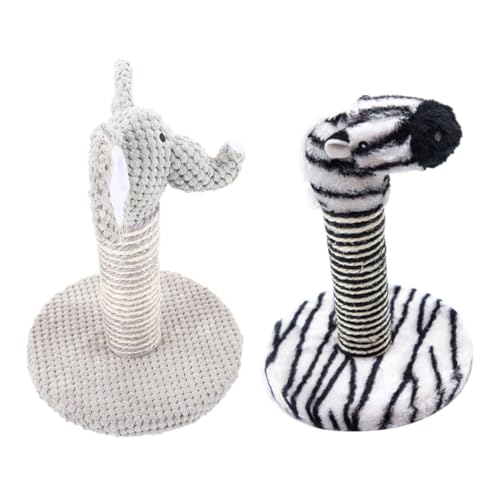 Beaupretty set 2 rascadores para gato diseños elefante y cebra miniatura 1