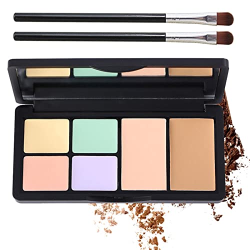 Concealer Contour Palette, Cosmetics Cream Contour and Highlighting Makeup Kit, 6 In 1 Contouring Foundation Concealer Palette Conceals Dark Circles, Blemish, Waterproof Long-Lasting - Cruelty Free (#01)