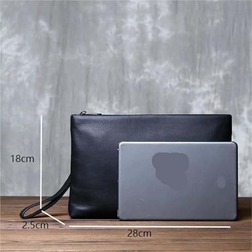 Bolso de mano de negocios portadocumentos de piel auténtica tipo sobre simple 6