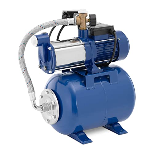hillvert HT-1300W-6000 Pompe autoamorçante Pompe de surface autoamorçante Pompe à eau autoamorçante (Puissance : 1 200 W, Débit maximal : 5,9 m³/h, Hauteur de refoulement : 54 m)