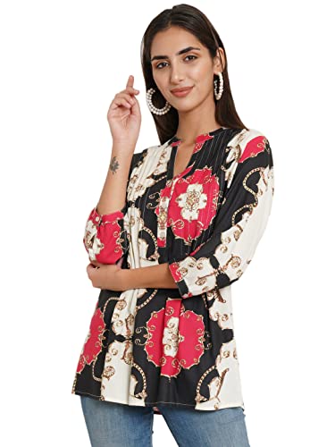 9 Impression Women Printed Plus Size Longline Tops