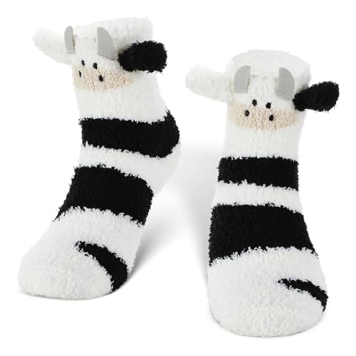 SATINIOR Chaussettes Moelleuses d'Animaux Floues...
