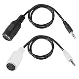 BTFO 2pcs Adaptateur MIDI Type A vers 3,5mm, 35,5cm Câble Breakout MIDI Femelle vers TRS 3,5mm Mâle Convertisseur Audio pour Claviers Synthés & DAWs (Noir, Blanc)