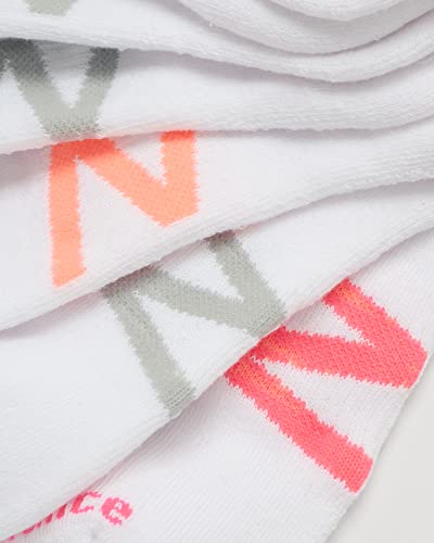 New Balance Girls? Athletic Socks ? Cushion Low Cut Ankle Socks (16 Pack), Size Medium/Shoe Size: 8.5-2, White Multi #TOP3