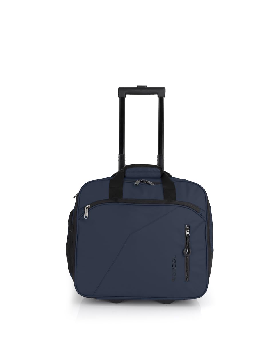 Gabol - Maletín con Ruedas y Funda para Portátil 15,6” Canada 40x36x19 cm - Equipaje de Cabina Ligero 1,85 kg con Capacidad 22L - Diseño Español en Poliéster Resinado - Azul Marino