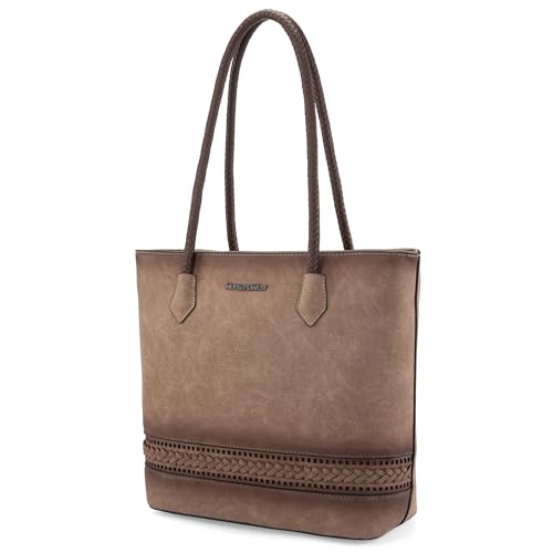 Image of Montana West Woven Tote Bags for Women Purses and Handbags with Back Zipper Pocket