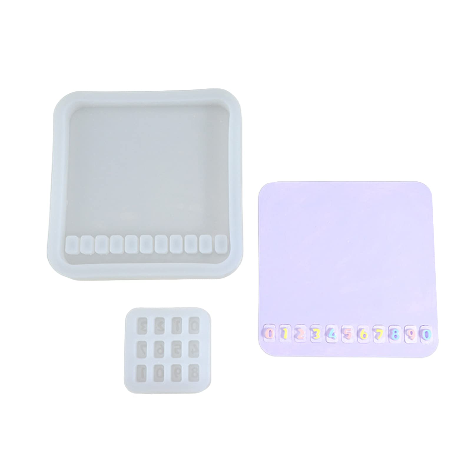 Nucelit Plaster Mold Number Plate Silicone Mold Suitable for Epoxy Craft Pendants Jewelry Making Home Decor Gypsum Silicone