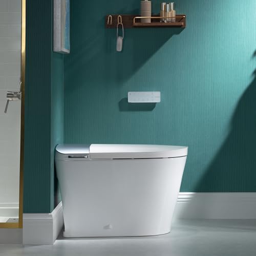 Image of WOODBRIDGE Smart Toilet with 1000g MaP Flush Score, Foam Shield, Blackout Flush, Warm Drying, Wave Sensor Auto Open&Close, Wireless Remote, Smart Deodorization, MET061