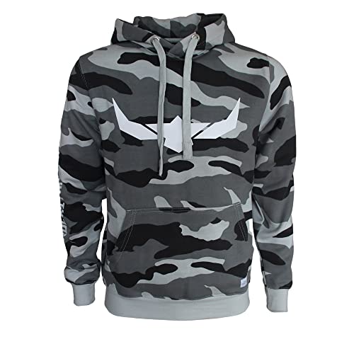 ROCK-IT Apparel I Sudadera con Capucha para Hombre Camuflaje I Sudadera Premium con Tejido Suave y Logotipo Estampado [Tallas S-5XL] Gris Camuflaje XL