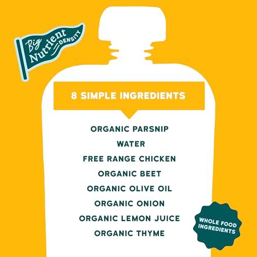 Image of Serenity Kids Chicken Baby Food Pouches, Baby Snacks, 3.5 Oz, 12 Pack | Savory 5g Protein, Meat-Based Free-Range Chicken & Thyme, No Added Sugar, For 6m & Up, Broaden Their Palate, Toddler Food