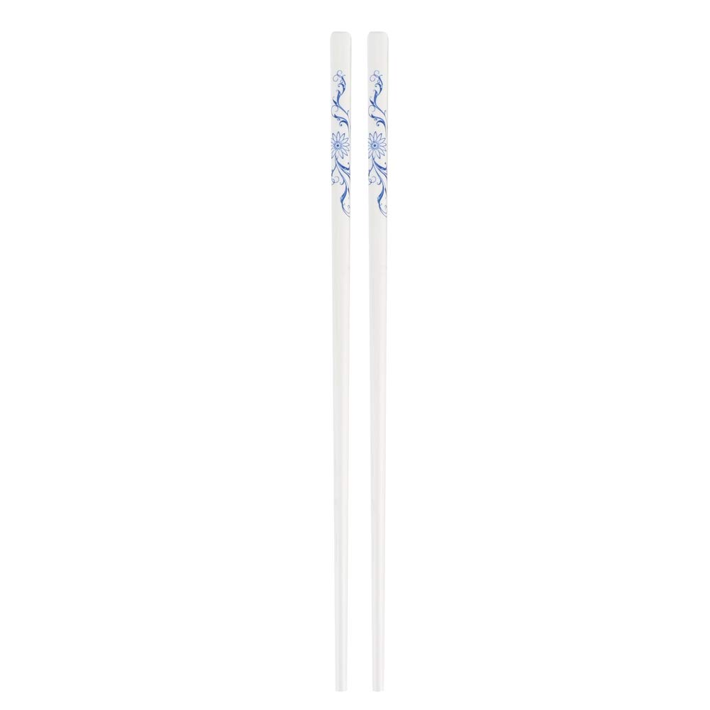 Lot de 10 paires de baguettes réutilisables en céramique | Poignée texturée pour sushis/nouilles | Polissage lisse, de qualité alimentaire | Boîte cadeau pour maison/restaurant (orchidée)