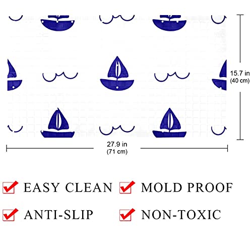 Tapis de baignoire 40x70 cm antidérapant blanc lavable en machine - 5