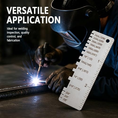 1 Pack Medidor de Espesor de Alambre y Chapa, Medidor de Alambre de Acero Inoxidable, Herramienta de Medición de Espesor de Metal para Chapa, Inspección de Soldadura y Medición de Tamaño de Material miniatura 6