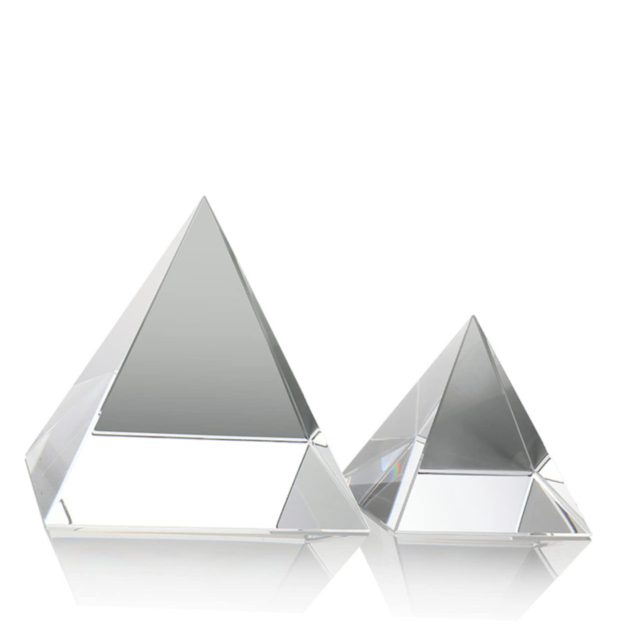 GRIRIW 1Pc Optical Glass Pyramid Prism Four Sided Design for Rainbow Effects Optical Experiments for Home Decor Meditation and Science Projects