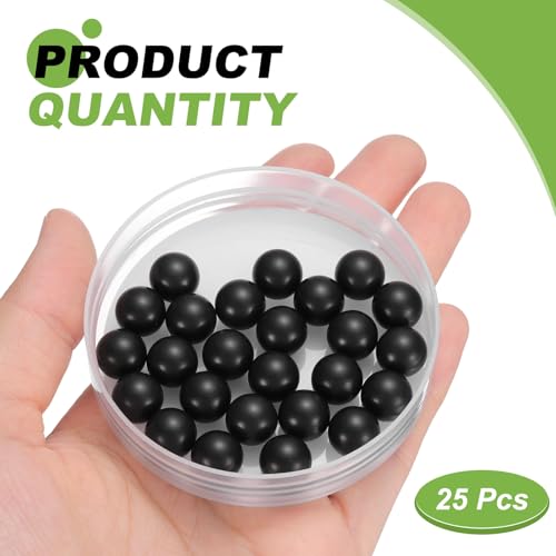 QUARKZMAN 25Stk POM Kunststoff Kugellagerkugeln 13/32 10.319mm Solide Kunststoffkugeln G2 Präzision Polypropylen Mini Kugeln Schwarz