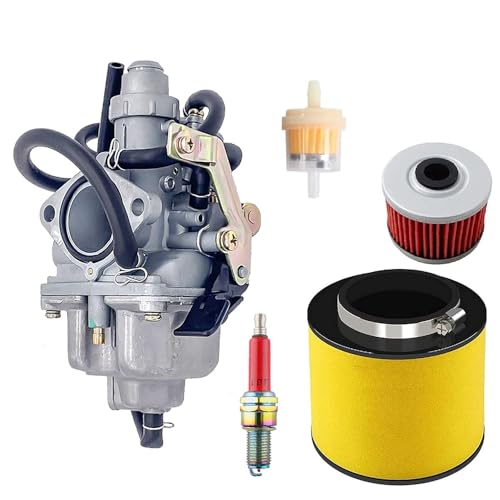 Image of TRX 250 Carburetor Fits for Honda Recon 250 TRX250 TRX250EX TM TE 1997-2007 ATV with Air Filter Spark Plug Carb Tune Up Kit