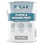 Polar Floor & Garage Paint Light Grey, 5 Litres - Water Based, Solvent Free - Ideal for Garages, Warehouses & Concrete Floors - Hard Wearing & Slip Resistant, Mid-Sheen Finish, Interior & Exterior Use