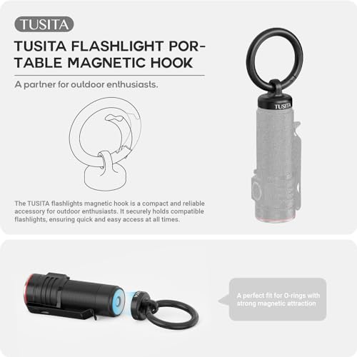 TUSITA Portable Magnetic Hook Compatible with Olight NEBO Flashlights, Black - Image 2
